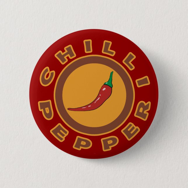 chilli pepper. spice 6 cm round badge (Front)