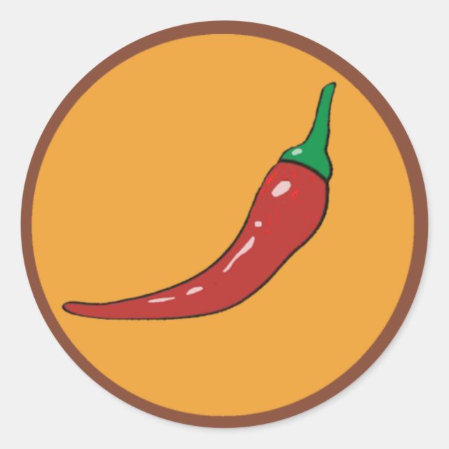 chilli pepper. spice classic round sticker (Front)