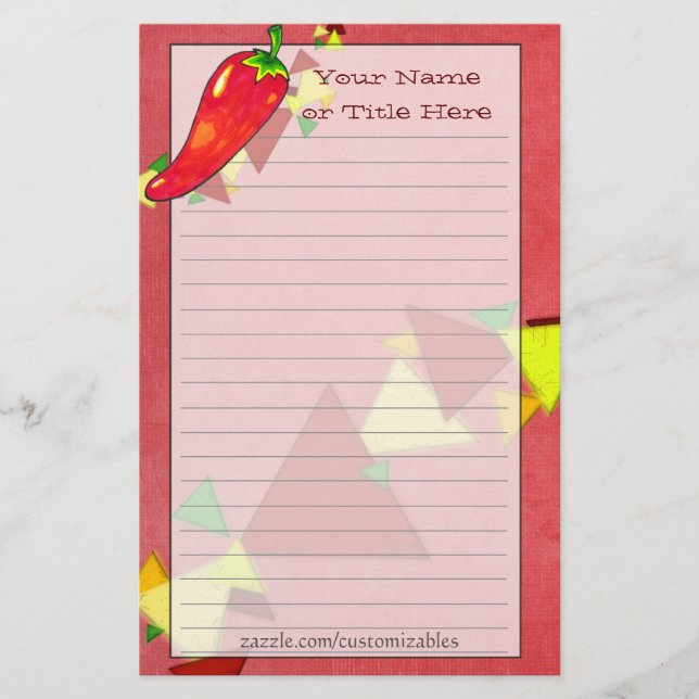 Chilli Pepper Stationery (Front)