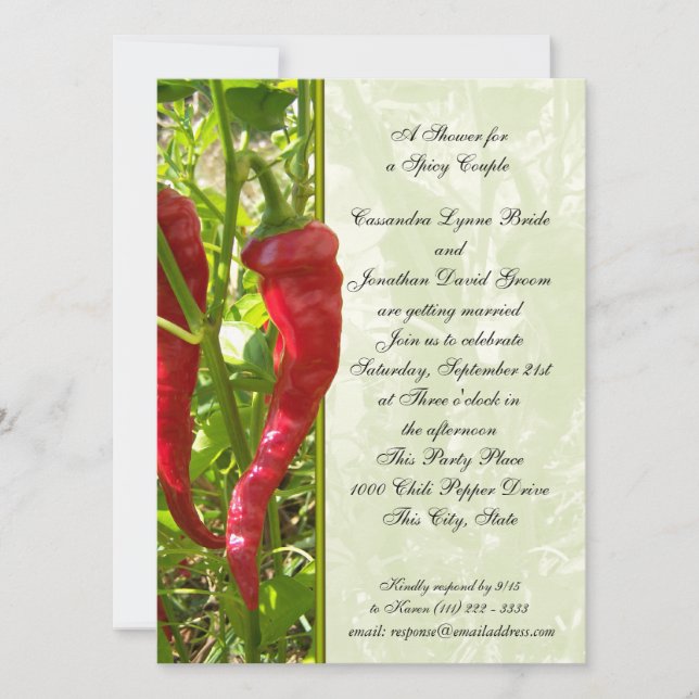 Chilli Pepper Wedding Shower Invitation (Front)