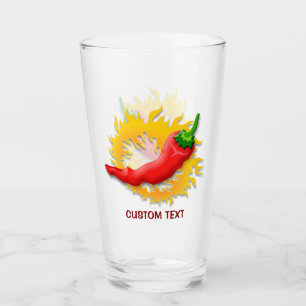 Chilli pepper with flame glass