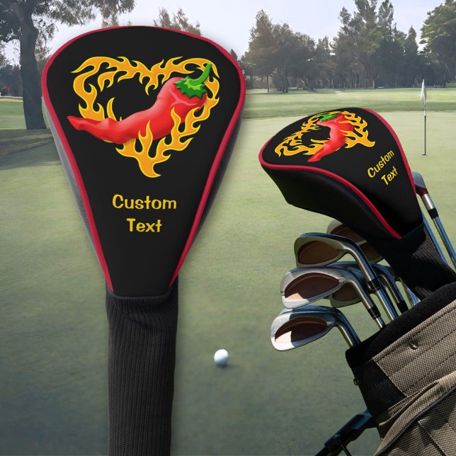 Chilli Pepper with Flame Heart Golf Head Cover (Creator Uploaded)