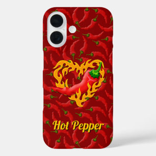 Chilli Pepper with Flame Heart iPhone Case
