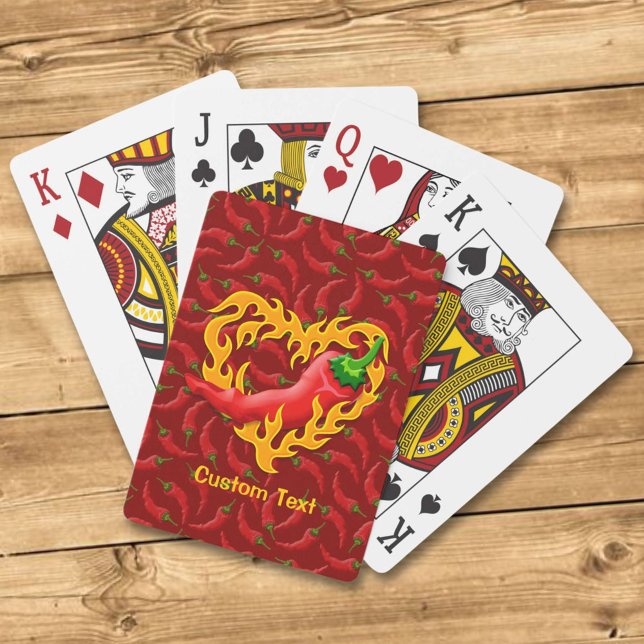 Chilli Pepper with Flame Heart Playing Cards (Creator Uploaded)