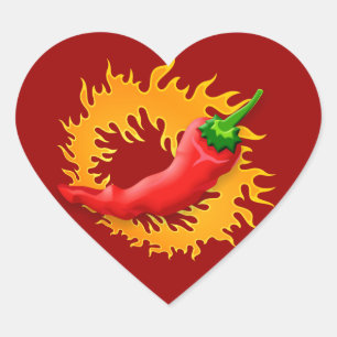 Chilli pepper with flame stickers