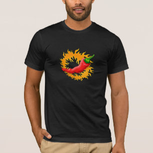 Chilli pepper with flame t-shirt
