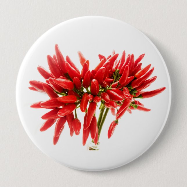 Chilli peppers 10 cm round badge (Front)