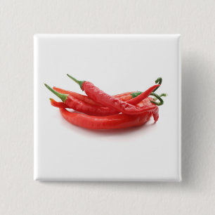 chilli peppers 15 cm square badge