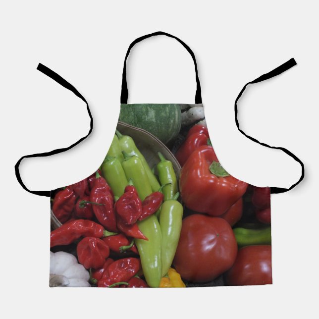 Chilli Peppers and Veggies Kids Apron (Front)