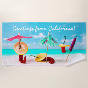 Chilli Peppers By The Sea funny Beach Towel