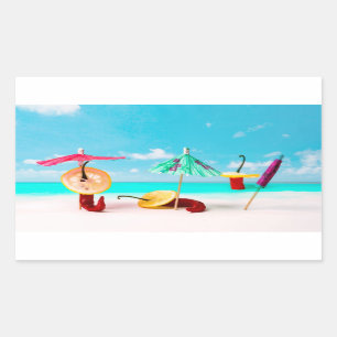 Chilli Peppers By The Sea Rectangular Sticker