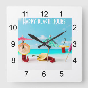 Chilli Peppers By The Sea Square Wall Clock