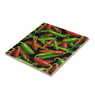 Chilli Peppers Ceramic Tile