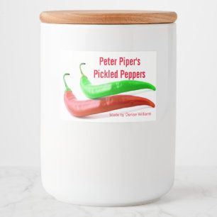 Chilli Peppers Custom Jar Label
