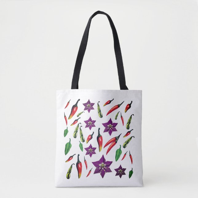 Chilli  Peppers Custom Tote Bag (Front)