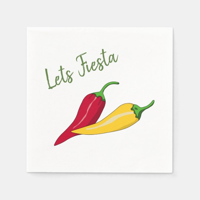 Chilli Peppers Fiesta Themed Paper Napkins (Front)