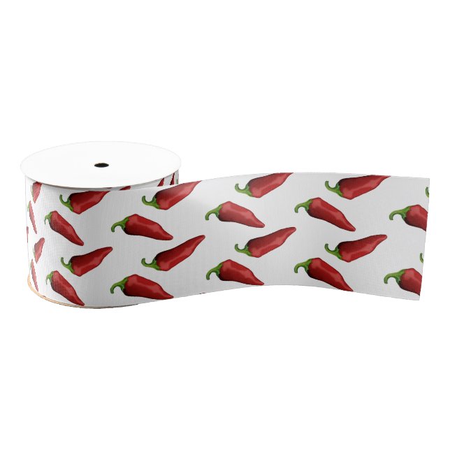 Chilli peppers grosgrain ribbon (Spool)