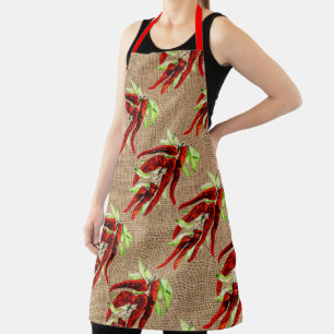 chilli peppers in burlap look  All-Over Print Apro Apron