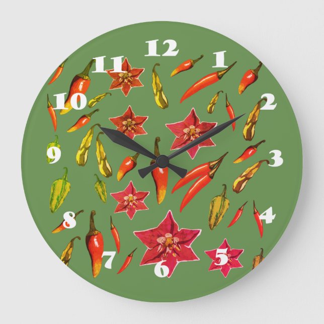 Chilli Peppers Large Clock (Front)