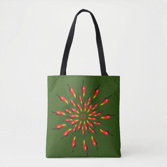 Chilli Peppers Mandala Art Tote Bag (Front)