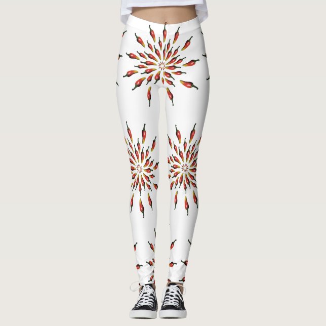 Chilli  Peppers Mandala  Botanical  Custom Leggings (Front)
