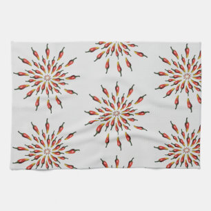 Chilli  Peppers Mandala Botanical  Custom Tea Towel