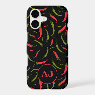 Chilli Peppers Pattern on Black