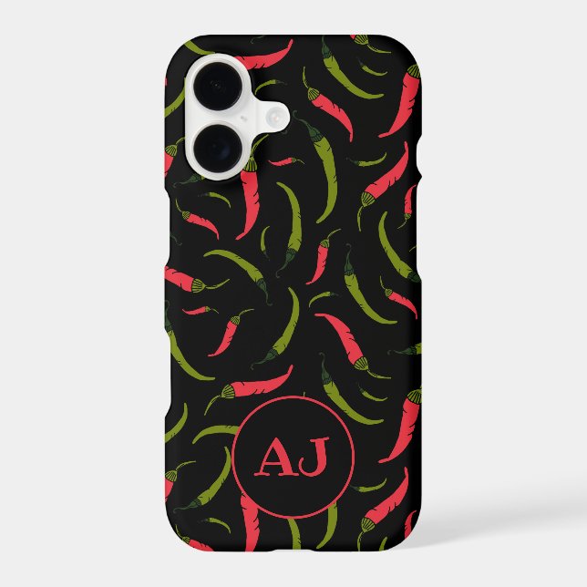 Chilli Peppers Pattern on Black (Back)