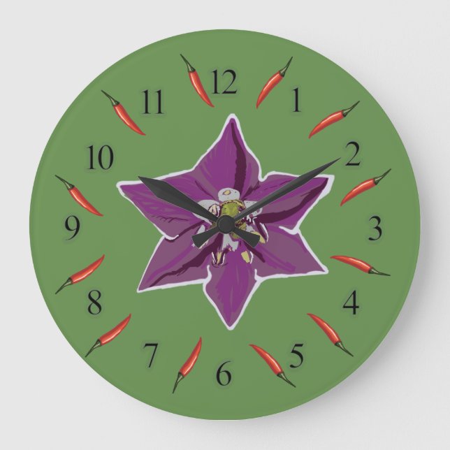 Chilli  Peppers, Peppers  Blossom  Wall Clock (Front)