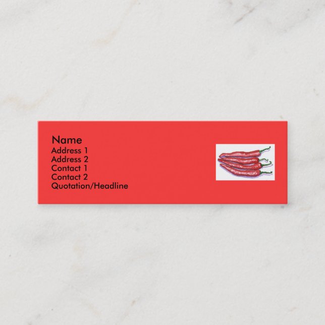 Chilli Peppers Profile Card (Front)