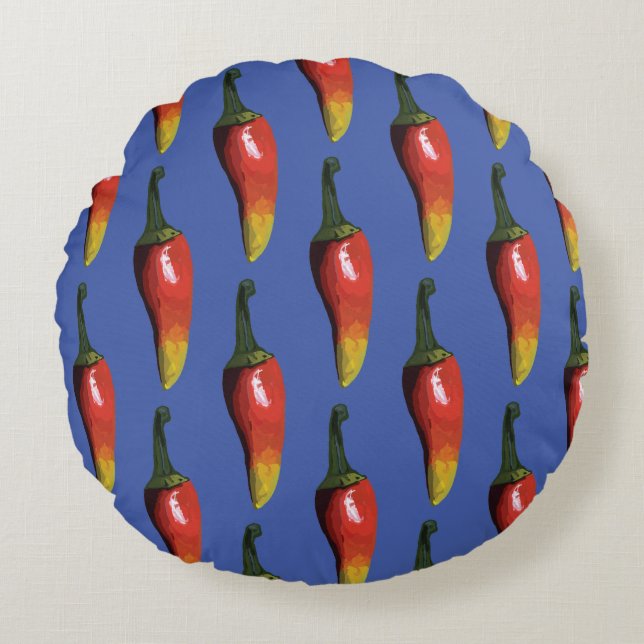 Chilli Peppers Round Cushion (Front)