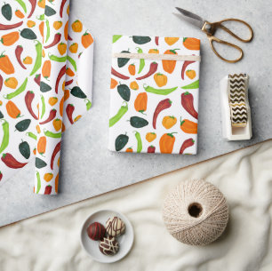 Chilli Peppers Southwestern Spicy Pepper Chilli Co Wrapping Paper