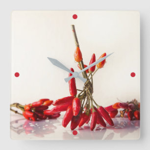 Chilli Peppers Square Wall Clock
