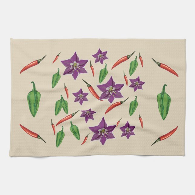 Chilli Peppers Tea Towel (Horizontal)