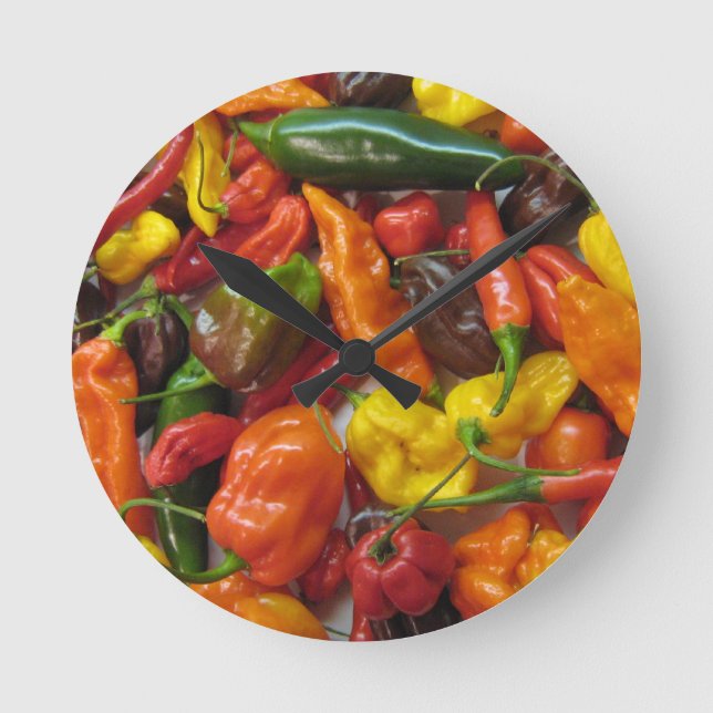 Chilli Pile Round Clock (Front)