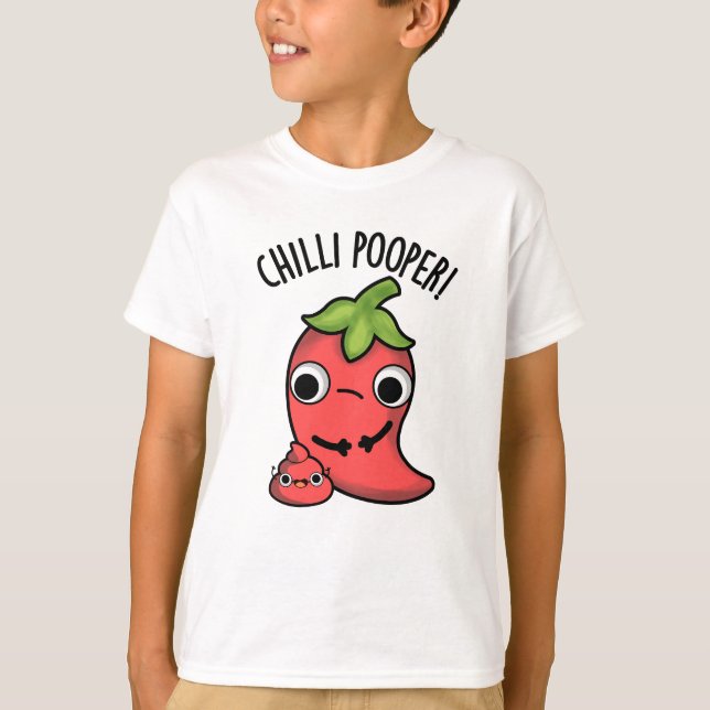 Chilli Poooper Funny Pepper Pun  T-Shirt (Front)