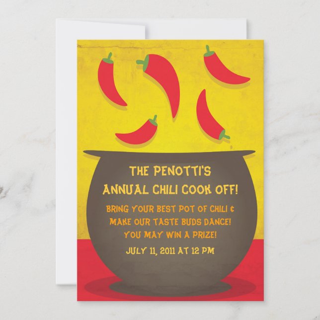 Chilli Pot - Cook Off Invitation (Front)