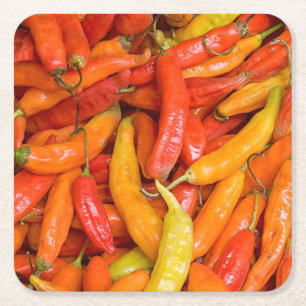 Chilli Square Paper Coaster