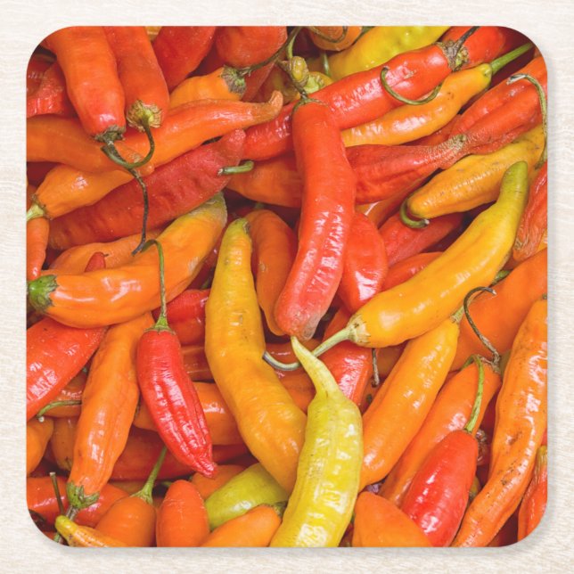 Chilli Square Paper Coaster (Front)