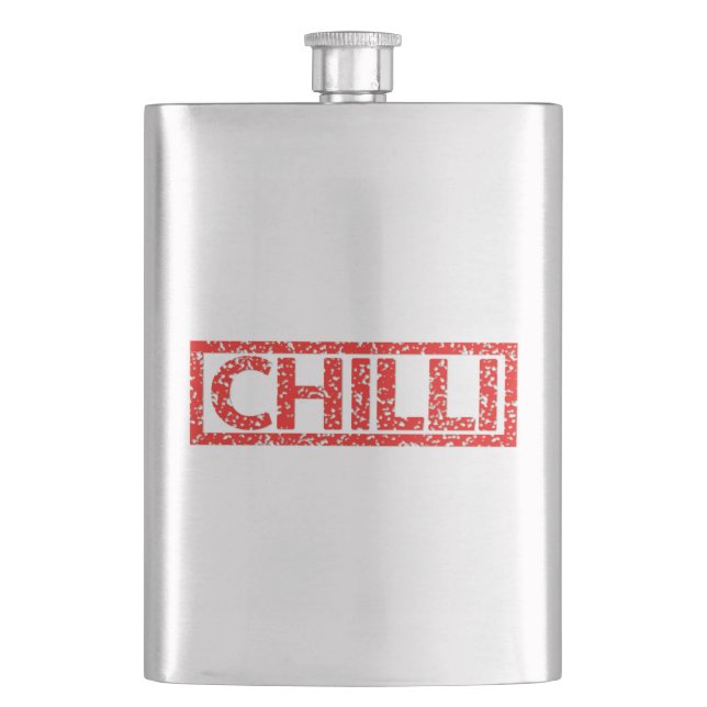 Chilli Stamp Hip Flask (Front)