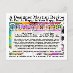 Chilli Watermelon Martini Recipe Postcard