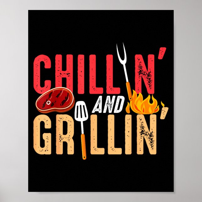 Chillin and grillin barbecue party  poster (Front)