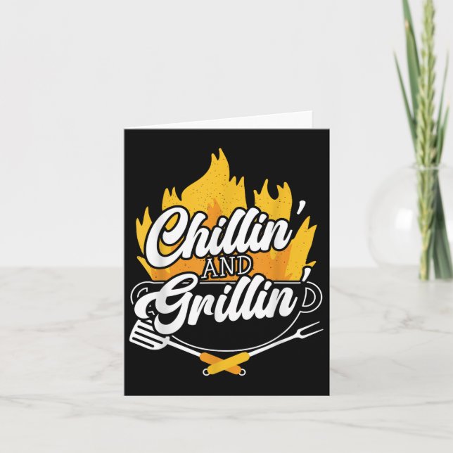 Chillin And Grillin Bbq Grillmaster Barbecue  Card (Front)