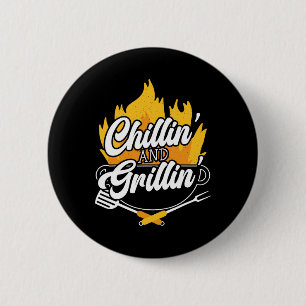 Chillin' And Grillin' Bbq Grillmaster Byrbecue 6 Cm Round Badge