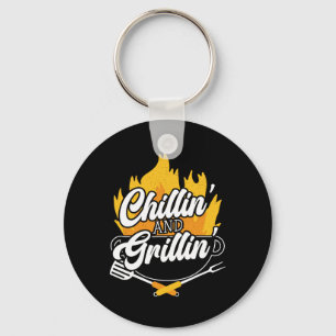 Chillin' And Grillin' Bbq Grillmaster Byrbecue Key Ring