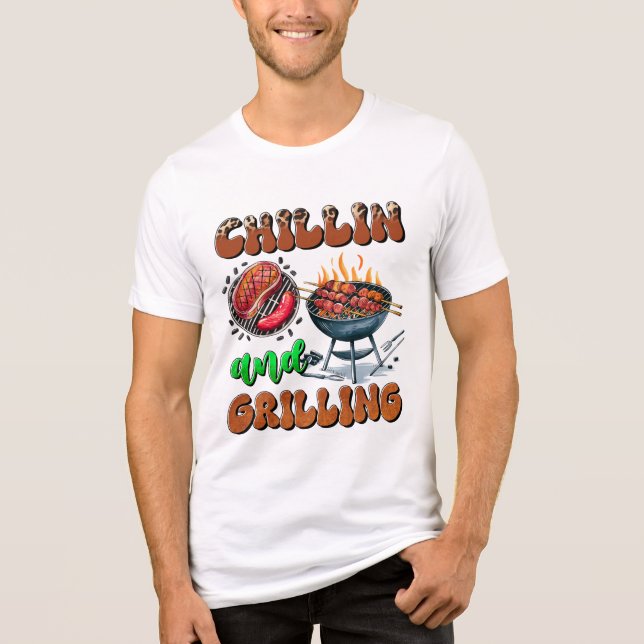 Chillin’ and Grillin’ T-Shirt Tri-Blend Shirt (Front)