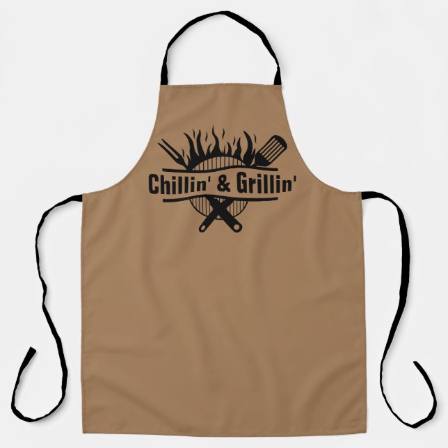 "Chillin' & Grillin'" BBQ Apron (Front)