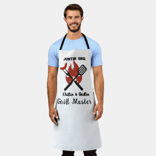 Chillin & Grillin personalised gift for dad . Apron