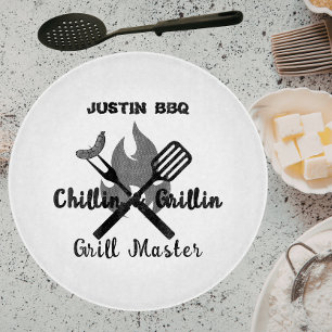 Chillin & Grillin personalized gift for dad . Cutting Board