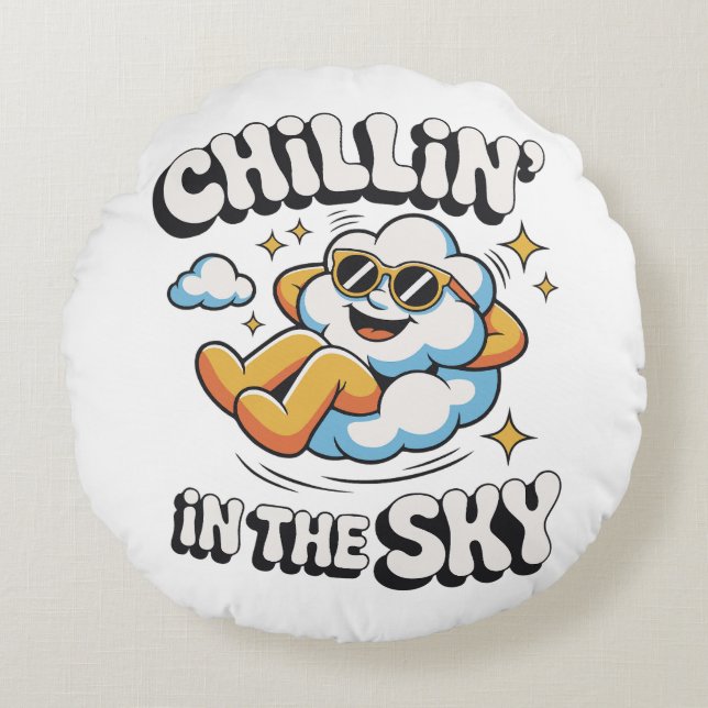 Chillin' in the Sky Decorative Cloud Pillow  (Front)